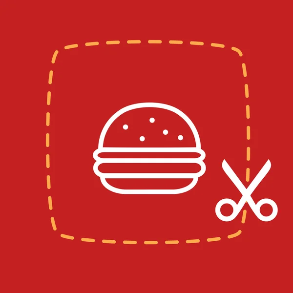 Sticker with burger — Stock Vector