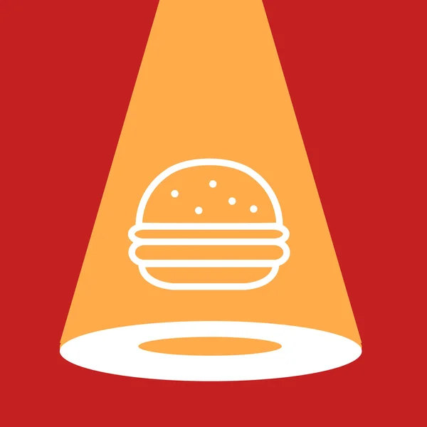 Spotlight on the burger. — Stock Vector