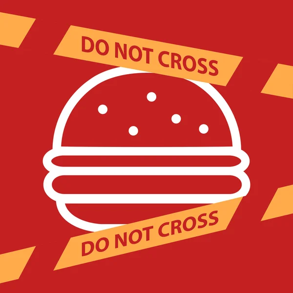 Crossing burger line — Stock Vector