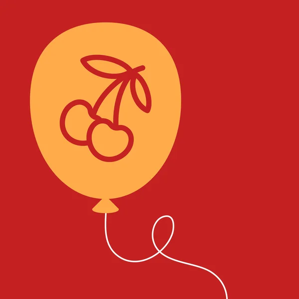 Balloon with a cherry. — Stock Vector