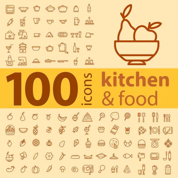 Tencere, yemek ve meyve