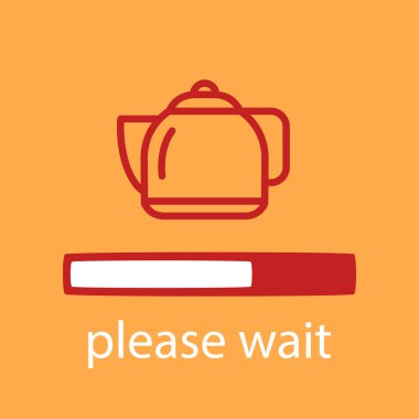 ilerleme çubuğu ile bir su ısıtıcısı. 