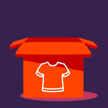 bir t-shirt ile kutu. 