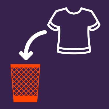 wastebasket and a  T-shirt.  clipart