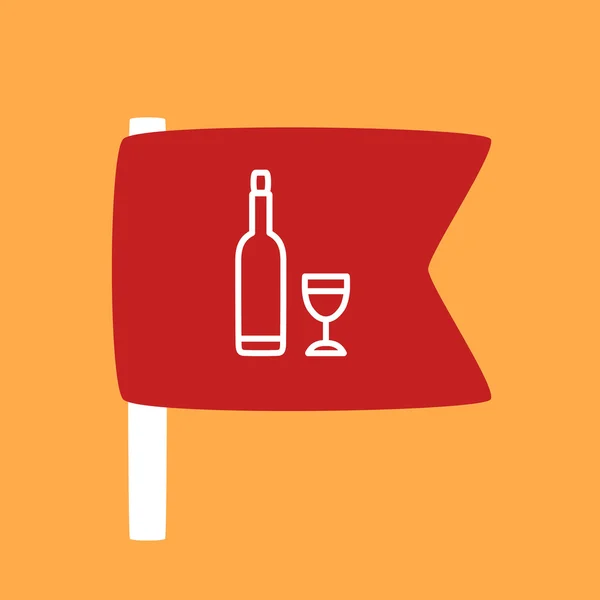 La bandera de una botella y un vaso . — Vector de stock