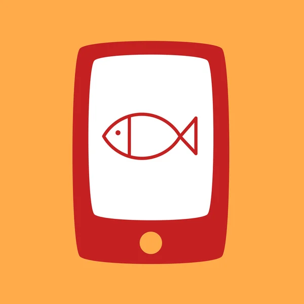 Teléfono con un pez . — Archivo Imágenes Vectoriales