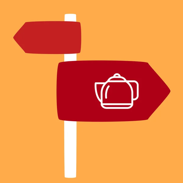 Panneau de rue avec une bouilloire . — Image vectorielle