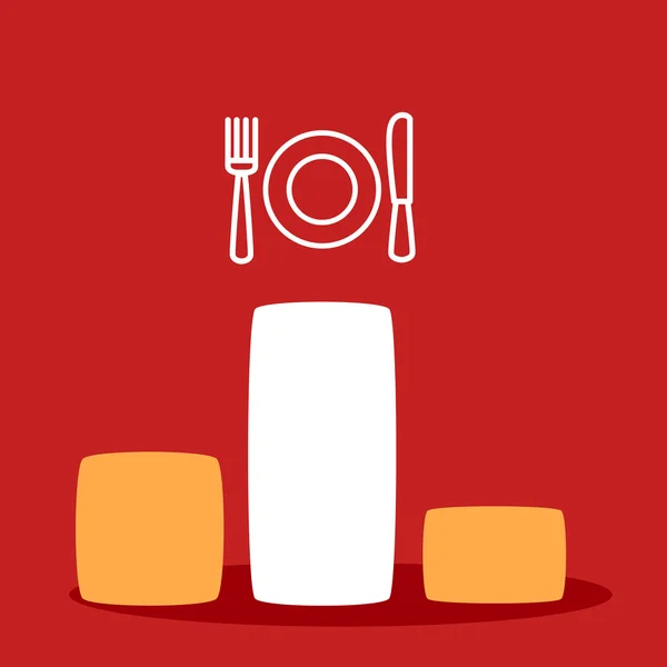 Évaluation avec une assiette, une cuillère, une fourchette . — Image vectorielle