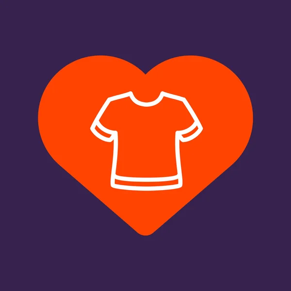 Corazón con una camiseta . — Archivo Imágenes Vectoriales