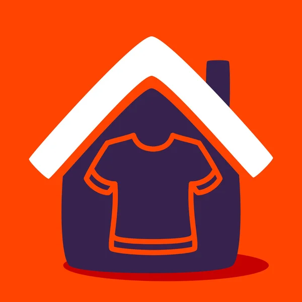 House with a  T-shirt. — Stock Vector