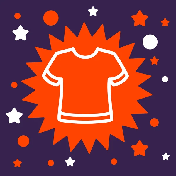 Signo de estrella con una camiseta . — Vector de stock
