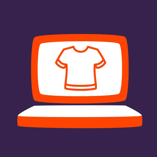 Laptop z t-shirt. — Wektor stockowy