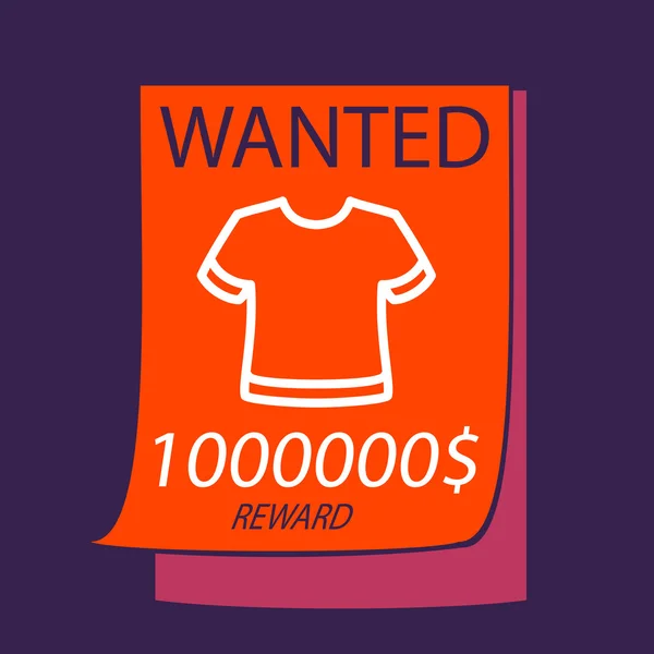 Wanted a  T-shirt. — Stock Vector