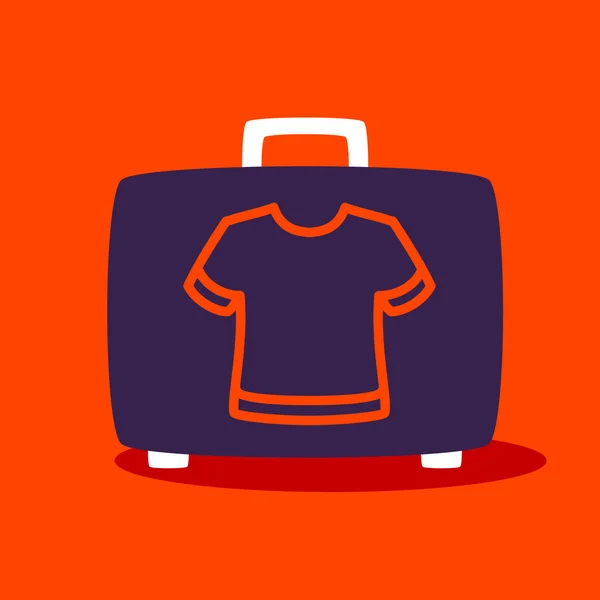 Valise avec un T-shirt . — Image vectorielle