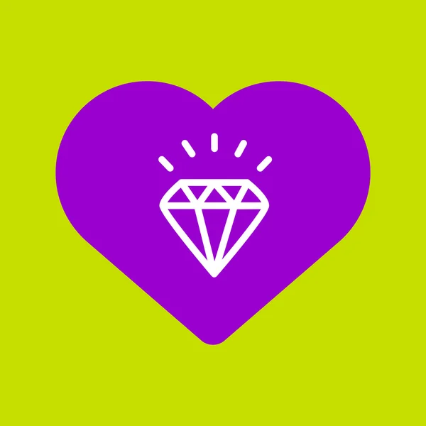 Heart with a  Diamond. — Stock Vector
