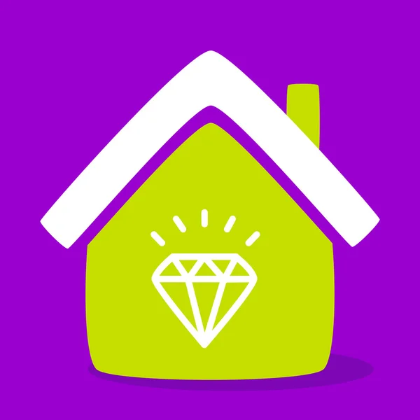 House with a  Diamond. — Stock Vector