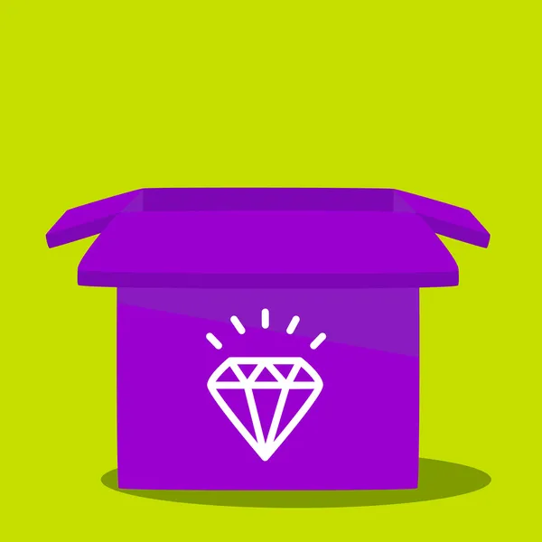 Box with a  Diamond. — Stock Vector