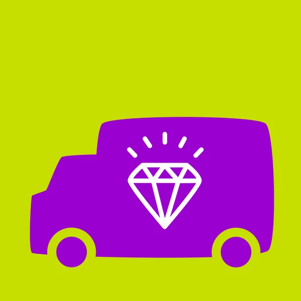Camion avec un diamant . — Image vectorielle