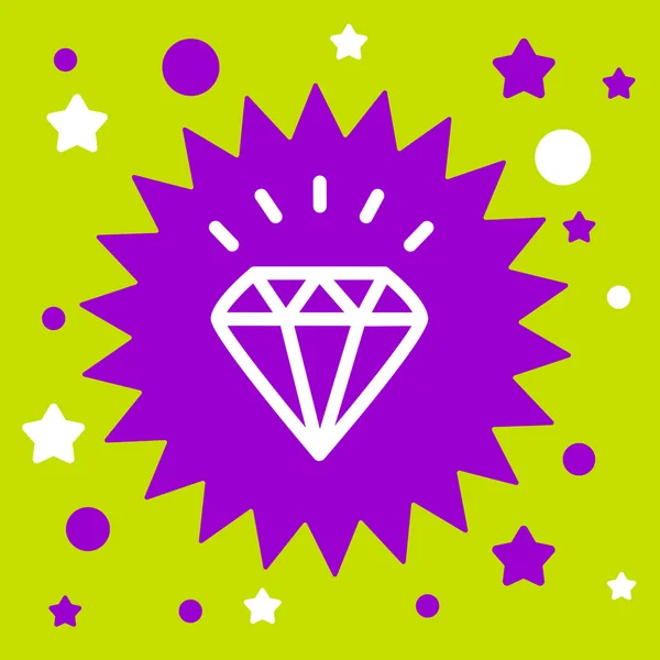 Signo de estrella con un diamante . — Vector de stock