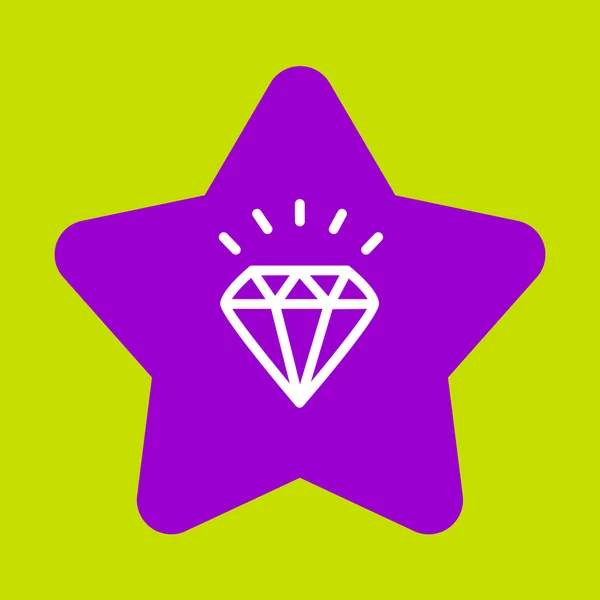 Star with a  Diamond. — Stock Vector