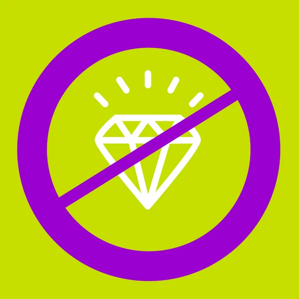 Prohibiting sign crosses a  Diamond. — Stock Vector