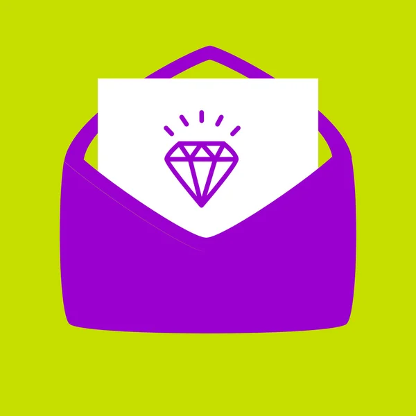 Envelope with a  Diamond. — Stock Vector