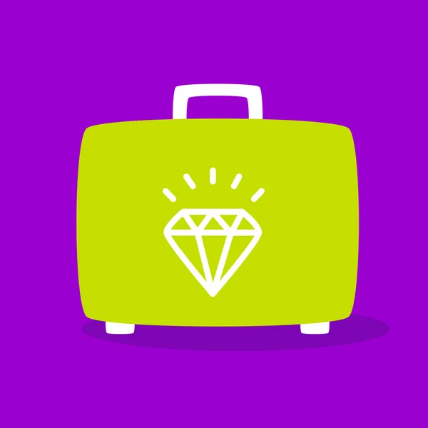 Valise avec un Diamant . — Image vectorielle