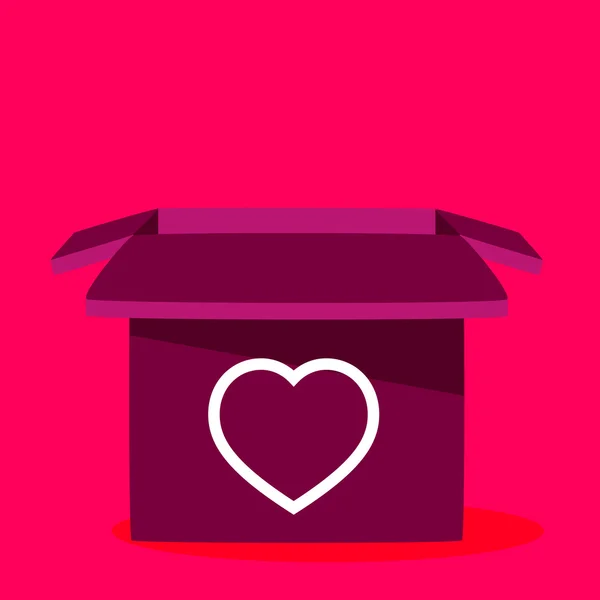 Caja con un corazón . — Vector de stock