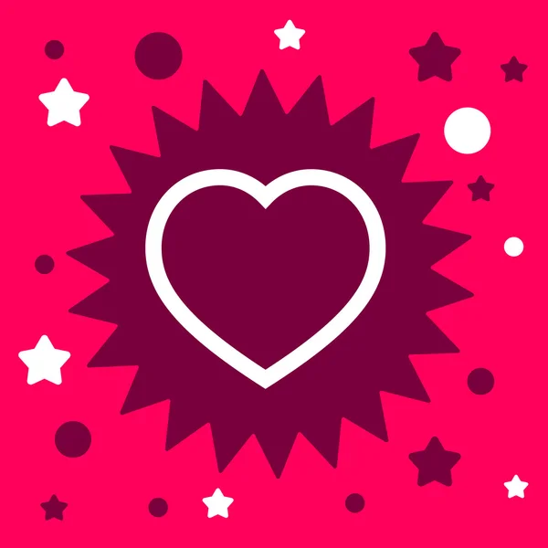 Signo de estrella con un corazón . — Vector de stock