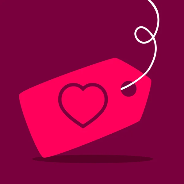 Etiqueta con un corazón — Vector de stock