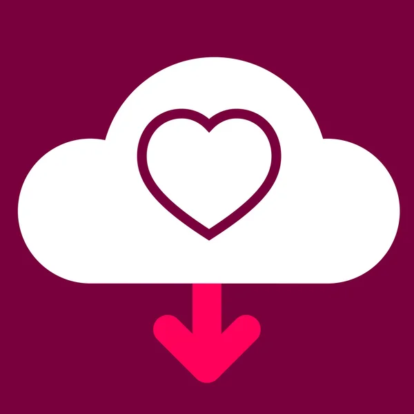 Cloud download  Heart. — Stock Vector