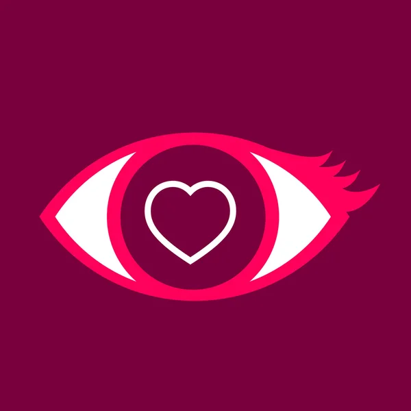 Eye with  Heart. — Stock Vector