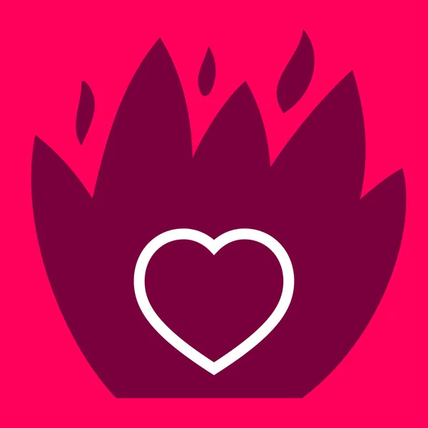 Fire surround  Heart. — Stock Vector
