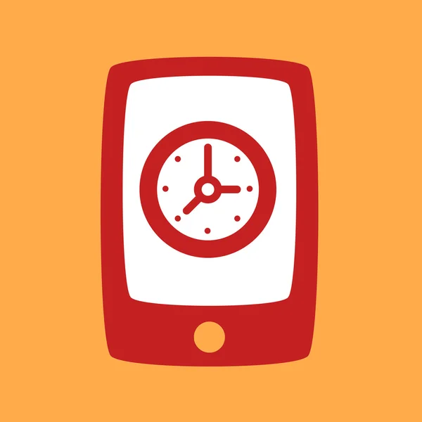 Teléfono con un reloj . — Vector de stock