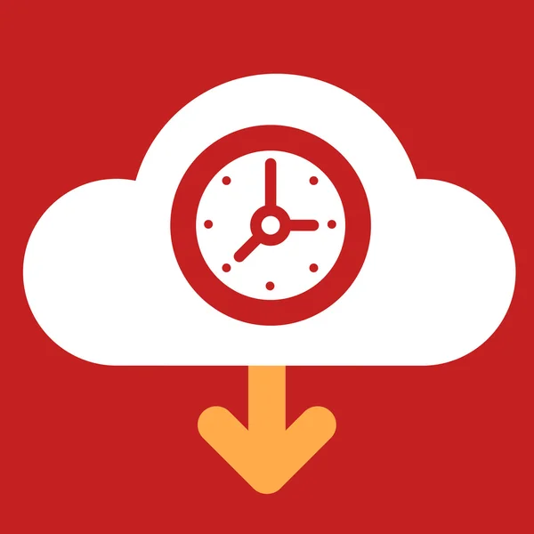 Cloud download  Clock. — Stock Vector