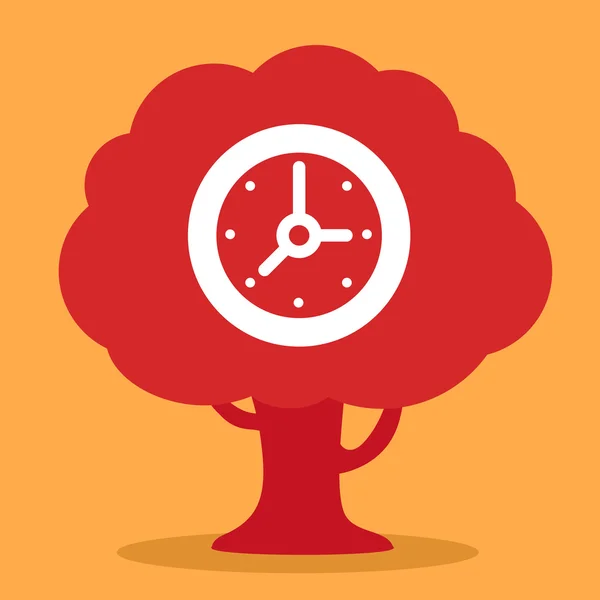 Horloge pousse sur l'arbre — Image vectorielle