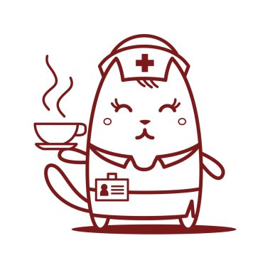 bir fincan kahve holding üniformalı hemşire