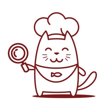 bir büyüteç tutarak bir şefin şapka şef