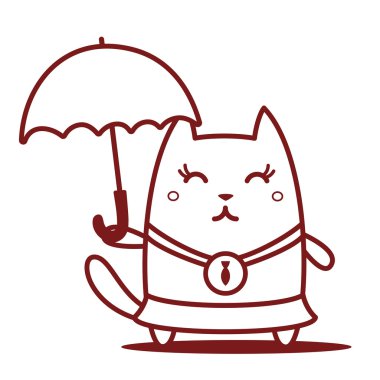 Winner with a medal holding a umbrella clipart