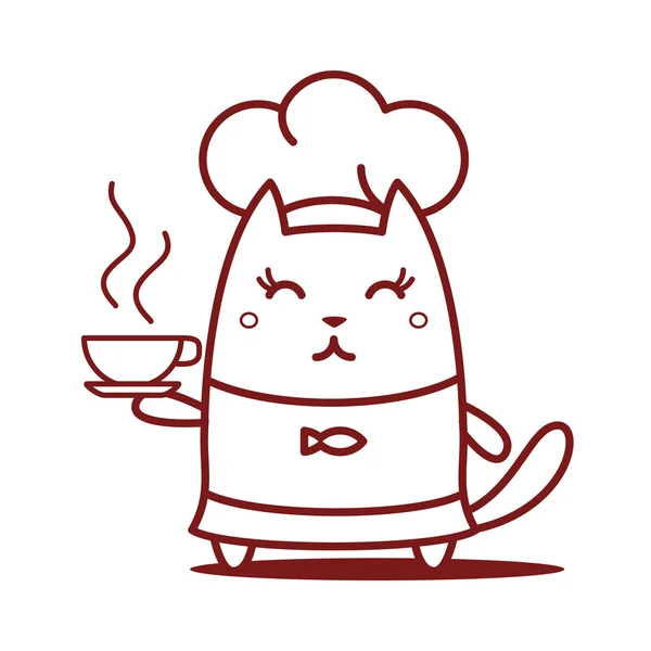 Chef sosteniendo una taza de café — Vector de stock