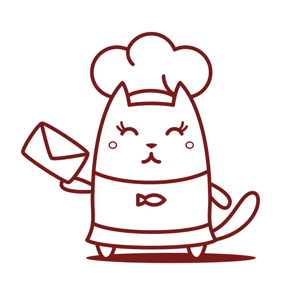 一个厨师的帽子与信封的厨师 — 图库矢量图片