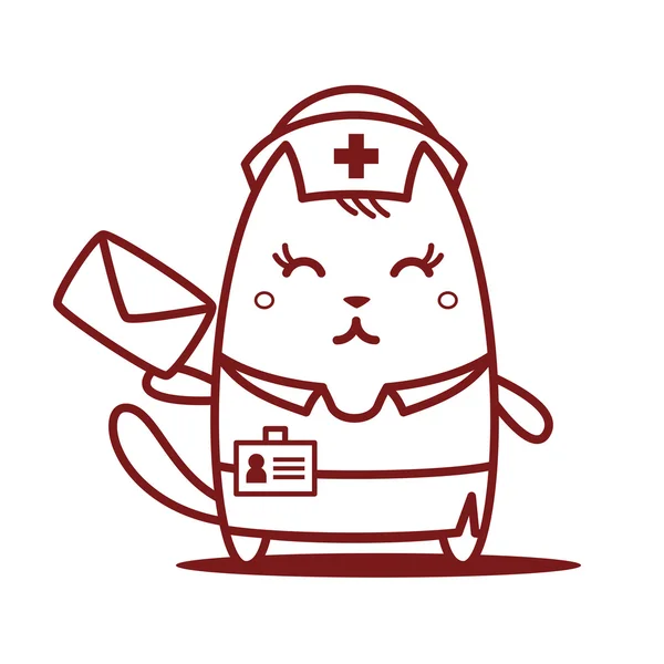 Infirmière en uniforme avec enveloppe — Image vectorielle