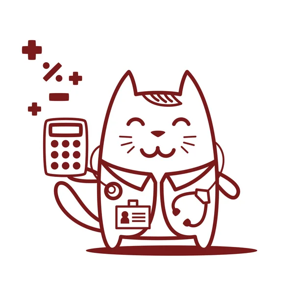 Docteur tenant une calculatrice — Image vectorielle