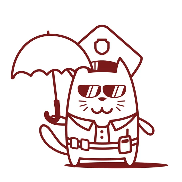 Polícia segura um guarda-chuva — Vetor de Stock