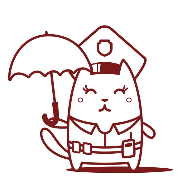 警察拿着一把伞 — 图库矢量图片