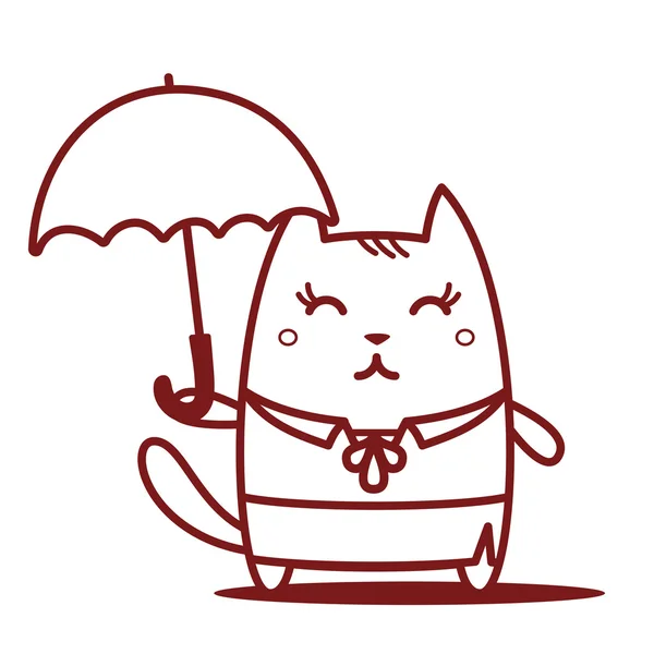 Profesor sosteniendo un paraguas — Vector de stock