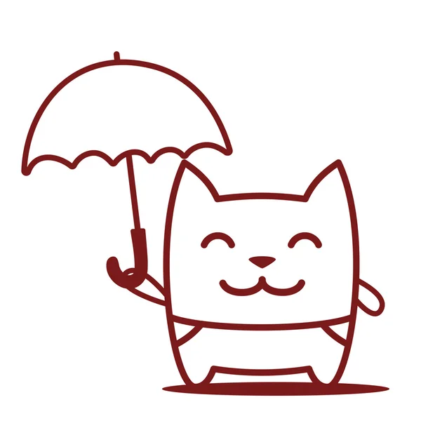 Petit garçon en pantalon tenant un parapluie — Image vectorielle