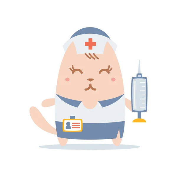 Infirmière en uniforme avec une casquette médicale — Image vectorielle