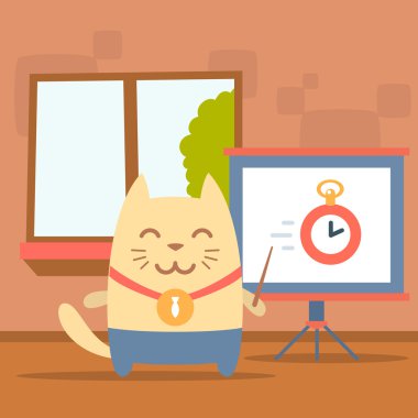 karakter kazanan bir madalya ile renkli düz