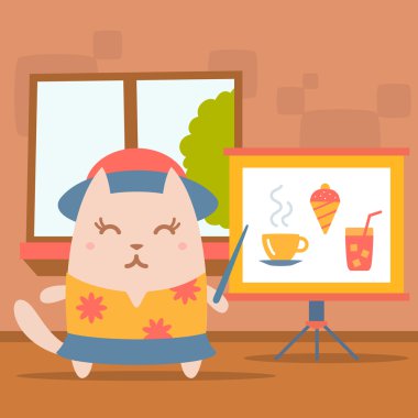 güneş gözlüğü, şapka ve çiçekler ile bir gömlek giymiş karakter turizm